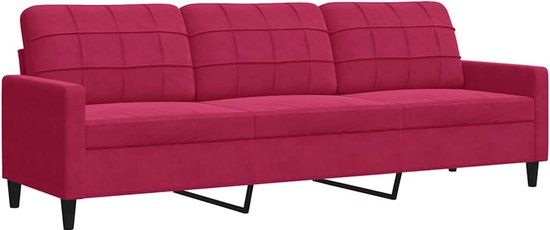vidaXL Driezitsbank 210 cm fluweel wijnrood