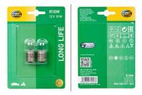 HELLA 8GA 002 071-333 Gloeilamp - R10W - Long Life up to 3x longer lifetime - 12V - 10W - Type grondplaat: BA15s - Blister - Aantal: 2