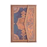 Paperblanks 12-maandenkalender 2025, Safavidisch indigo, mini, horizontaal, met omslag