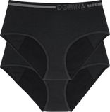 Dorina 2-pack Menstruatie Midi Slip - Menstruatieondergoed - Incontinentie ondergoed - Zwart / XL