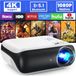 Sans marque Projecteur Full HD 1080P - Léger et Portable - Mini projecteur Bluetooth 9500 lumens - Support 4K - Haut-parleurs intégrés - Blanc