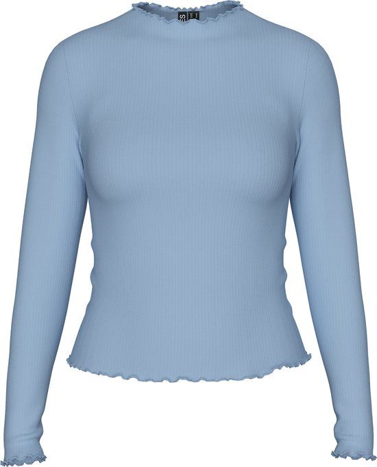 PIECES - PCNICCA LS TOP JRS NOOS - Dames - Lange mouwen shirts - XS - Cashmere Blue