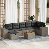 Maison Exclusive - Ensemble de meubles de jardin 8 pièces avec canapé et coussins, gris, en polyrotin