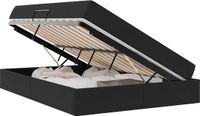 vidaXL Opbergbed met matras, zwart, 140 x 200 cm, fluweel