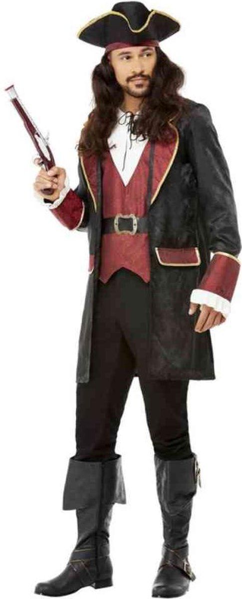 Smiffys Deluxe Swashbuckler Pirate Costume - Black/Red - Men's