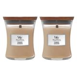 WoodWick 2x Geurkaars Mini Cashmere 85 gr