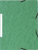 Exacompta 50x Elastomap met 3 kleppen - gemarmerd gerecycleerd karton 355g/m2 - A4 - Groen - 55473E