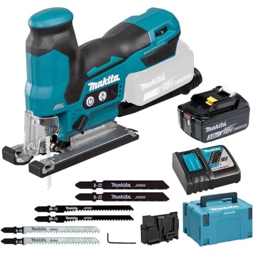 Makita Makita DJV185RF1J Accu-pendeldecoupeerzaag, 18 V/3,0 Ah, 1 accu + oplader in MAKPAC