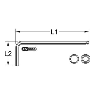 KS Tools STAINLESS STEEL inbussleutel - 5,0 mm - lang - 1 stuk