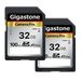 GIGASTONE 32 GB SD-kaart (2-pack) - V10 - SDHC - Full HD - Voor digitale camera's