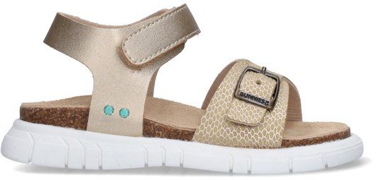 BunniesJR Meisjes Platte Sandalen - Bruin - Imitatieleer - Klittenband