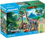 PLAYMOBIL Brachiosaurus, explorateur, bateau pneumatique, 71819, avec accessoires, à partir de 3 ans