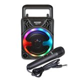 Bontempi | Draadloze mini-luidspreker met microfoon en RGB-verlichting, 125 x 125 x 180 mm, radiofunctie