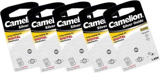 Camelion SR43 / SG12 - zilveroxide knoopcel - 5 stuks