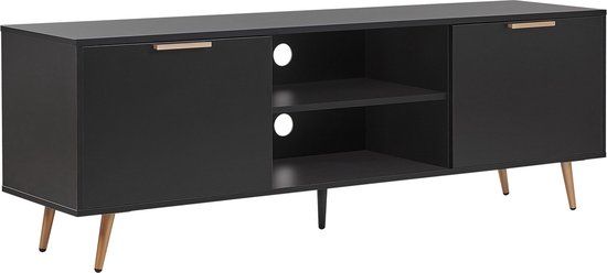 Beliani INDIO TV-meubel - Zwart - 166 cm
