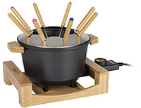 Princess 01.173025.01.001 Fondue Pure Black - 8 Person - 1.5L - Bamboo/Black