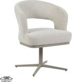 LABEL51 Monaco Eetkamerstoel - Naturel - Royal Stof - Taupe Metaal
