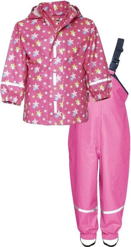 Playshoes Regenpak Kinderen Sterren - Roze - Maat 128