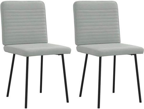 vidaXL Eetkamerstoelen 2 stuks fluweel lichtgrijs