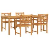 vidaXL Eettafel Set 5-delig Bruin Massief Acacia Hout