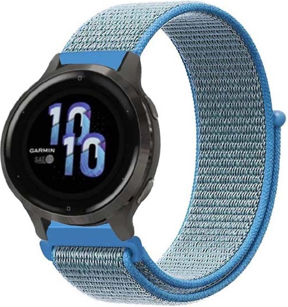Strap-it Garmin Venu 2s nylon band - 40mm - blauw