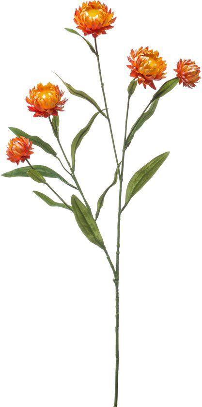 Emerald Kunstbloem Strobloem 70cm Oranje