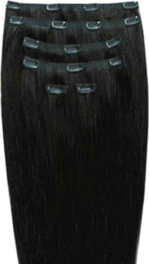 GOLD24 Clip-on Hair Extensions #1 Zwart - 7 sets - 60 cm
