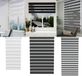 QEENTOE Double store, adhesive mounting, duo roller blind, blackout zebra roller blind for windows and doors, adhesive rod roller blind for living room, kitchen, office, translucent and blackout, 90 x 220 cm, Blanc