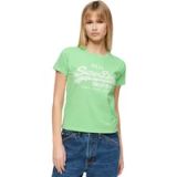 Superdry Slimfit T-shirt met neonprint - Dames - T-shirts