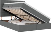 vidaXL - Bed met opbergruimte en matras - Donkergrijs - 140 x 200 cm - Stof