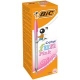 BIC Cristal Fun Balpennen Brede Punt (1,6 mm) - Roze, Doos van 20 Stuks
