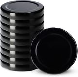KADAX Schroefdeksel fi53 mm, metalen twist-off-deksel, geschikt voor 115 ml potten, reservedeksel met 4 vergrendeltanden, deksel voor flessen en weckpotten (10 stuks, zwart)