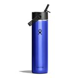 Hydro Flask – Lightweight Wide Flex Straw Cap Bottle 710 ml (24 oz) – Roestvrij Staal, Lekdicht met Band – Geïsoleerd 24 Uur Koud – Sapphire Blue