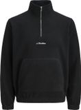 JACK&JONES - JJESOHO HALF ZIP FLEECE SN - Heren - Zwart - Maat S
