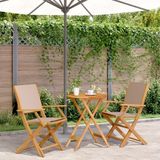 Maison Exclusive - Ensemble de bistro 3 pièces de couleur taupe, avec revêtement en tissu et bois massif