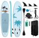 Stand-up paddleboard - SUPFW37A - 335 x 84 x 15 cm - Bevestiging voor GoPro-camera - UV-bedrukking - Drie vinnetjes - 3D EVA antislipmat - Bungee-koord en D-ringen