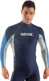 Seac RAA Long Evo rashguard met lange mouwen voor heren - UV zwem en snorkeltop - Blauw/wit - XS