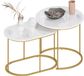 SogesHome Salontafels voor de woonkamer, set van 2, salontafel, bijzettafel, set, woonkamertafel, nachtkastje, plantentafel met metalen frame, eenvoudige montage
