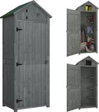 Outsunny Abri à outils avec étagères et fenêtre - Gris