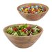 Relaxdays Houten Saladeschaal, Set van 2, Mangohout, Ø 23 en 29 cm