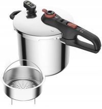 Tefal Secure Chrono Snelkookpan - 8L - Zwart/Rood