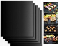 Rheme Teflon Mat - 5 Stuks - Oven, Grill & BBQ Mat - Zwart - 30x40cm