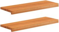 vidaXL - Trapmatten - 2 stuks - Lichtbruin - 70 x 30 x 2 cm - Massief beukenhout