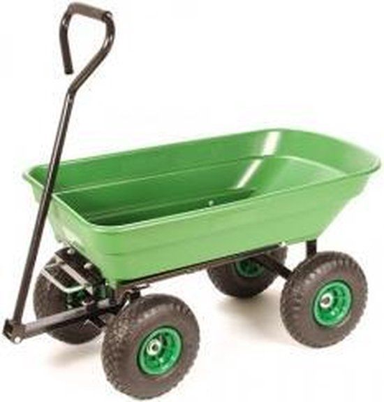 Huismerk Nize Tuinkar 50 liter met kiepfunctie Groen Metaal 100x100x100 cm