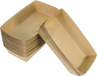 KURTT 200 barquettes à snacks A13 barquette à frites, barquette à snacks, barquette en carton, intérieur revêtu de PE et sans graisse