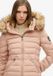 Superdry - Dames Halflange Fuji-pufferjas met capuchon met imitatiebont - Winter Taupe - Maat M