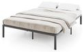 Metaalbedframe 140x200 cm, lit plateforme, avec espace de rangement, noir