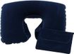 Merkloos / Sans marque Inspirion Gmbh Opblaasbaar nekkussen - blauw - pvc - 35 x 23 x 9 cm - vliegtuig/trein/auto - op vakantie