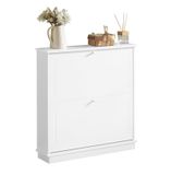 SoBuy Schoenenopbergkast Schoenenkast 2-bladige schoenenkist Hal Opbergkist voor schoenen - Wit, 76x18x78cm, FSR99-W