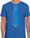 Bellatio Decorations Chemise pour homme - cravate paillettes bleu - bleu - carnaval - fête ringard XL
